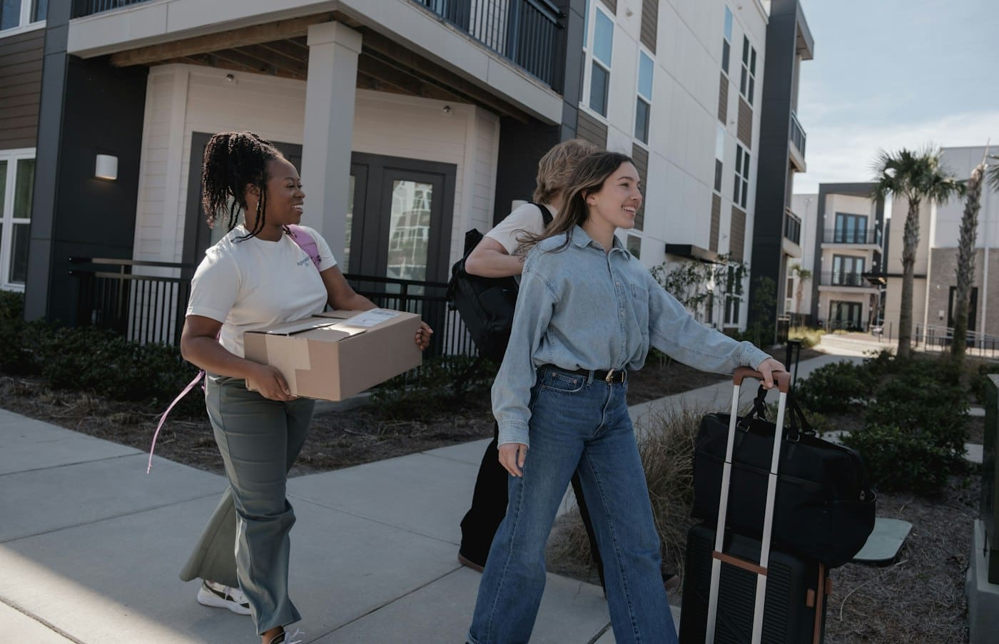 Carrying boxes outside